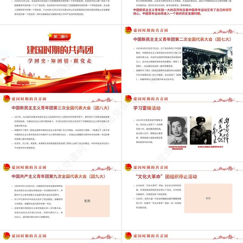 共青团简史团课PPT党政风庆建团百年学团史知识专题课件模板