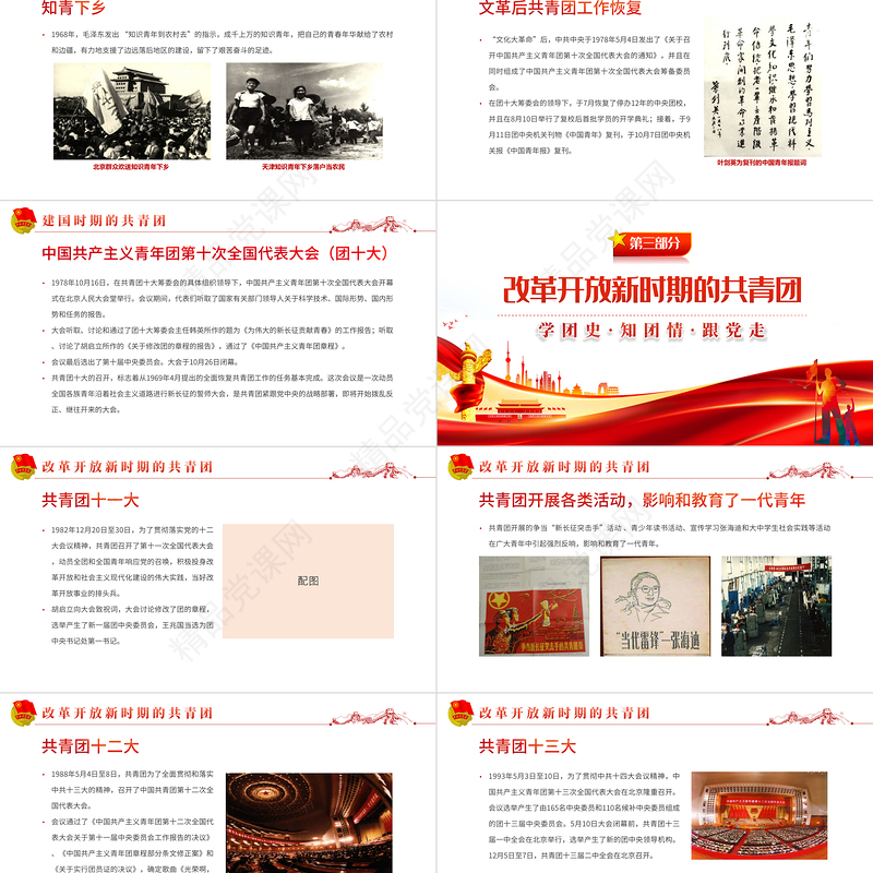 共青团简史团课PPT党政风庆建团百年学团史知识专题课件模板