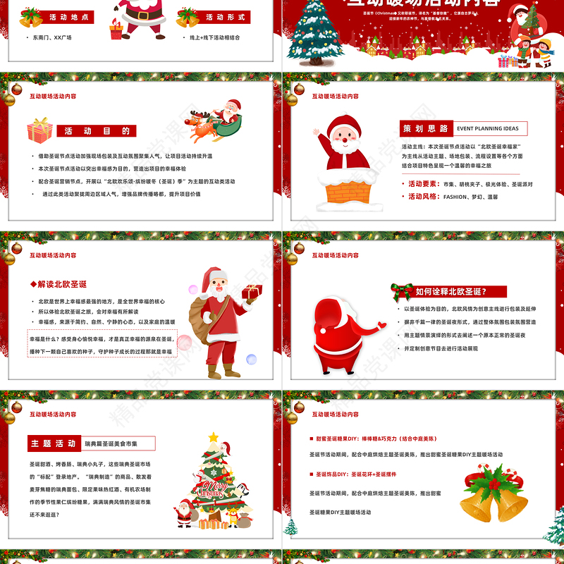 圣诞节促销活动方案PPT大气精美卡通商超圣诞快乐节日策划活动方案模板