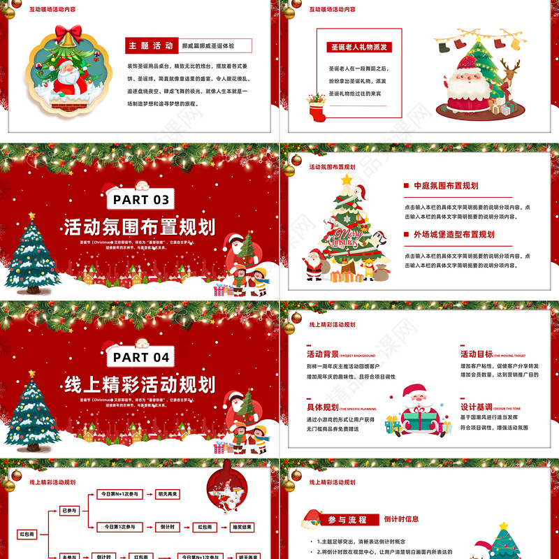 圣诞节促销活动方案PPT大气精美卡通商超圣诞快乐节日策划活动方案模板