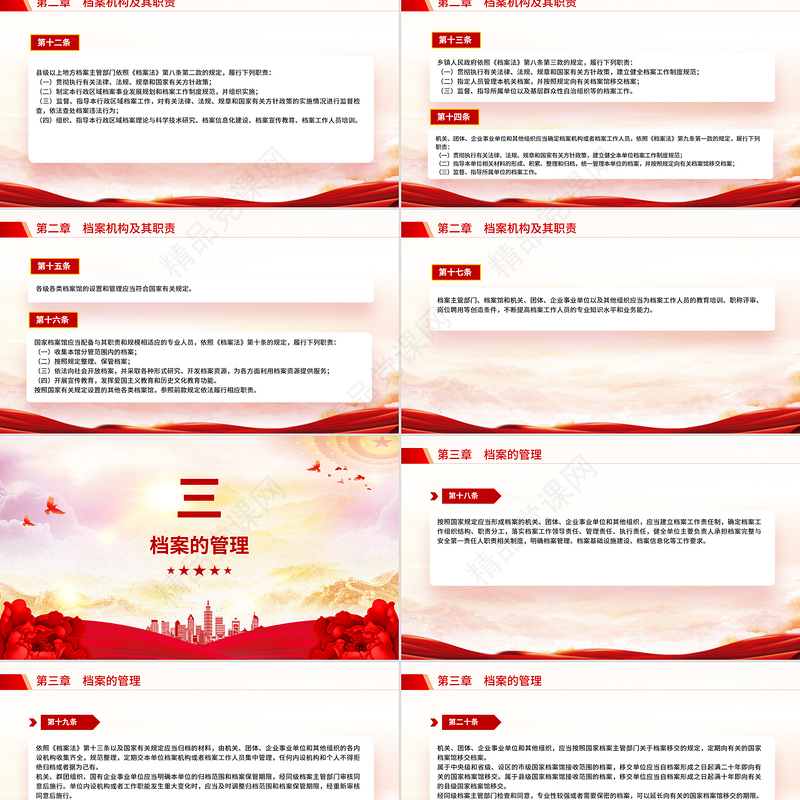 精品档案法实施条例全文PPT法律法规课件