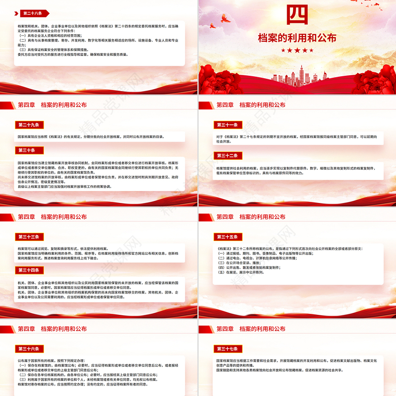 精品档案法实施条例全文PPT法律法规课件