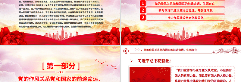 2025作风建设永远在路上PPT简洁大气主题教育微党课