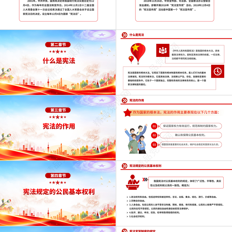 精美大气国家宪法日PPT宪法知识学习课件