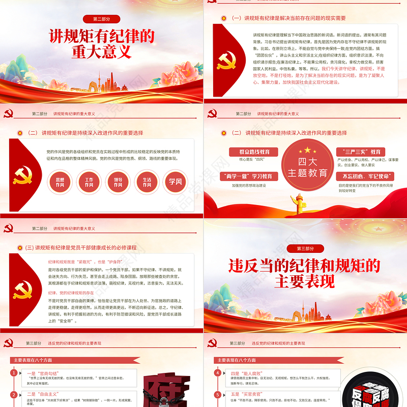 2024规矩纪律意识PPT党政风经典党员干部要讲规矩有纪律理论微党课课件