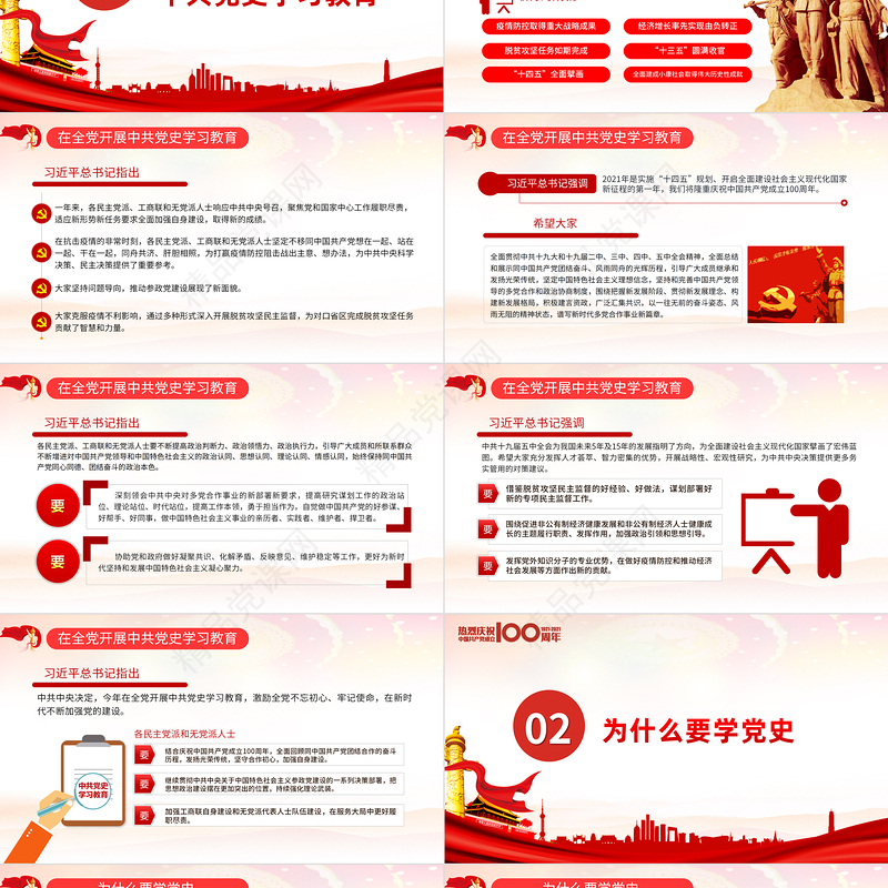 党政风党建风百年大党百年辉煌党史党课PPT