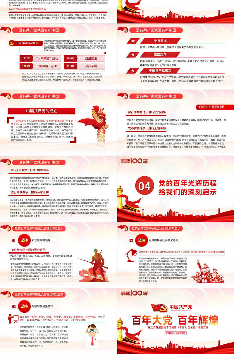 党政风党建风百年大党百年辉煌党史党课PPT