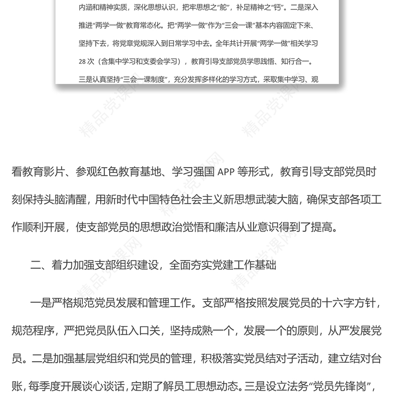 “两优一先”先进党支部事迹材料