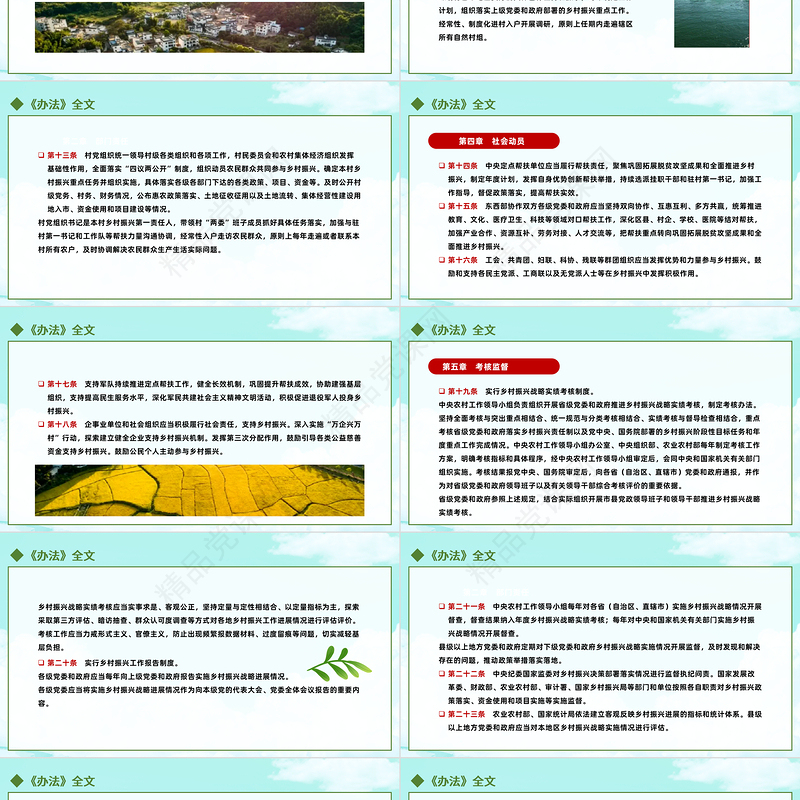 乡村振兴责任制实施办法PPT简约党政风学习解读《乡村振兴责任制实施办法》专题课件下载