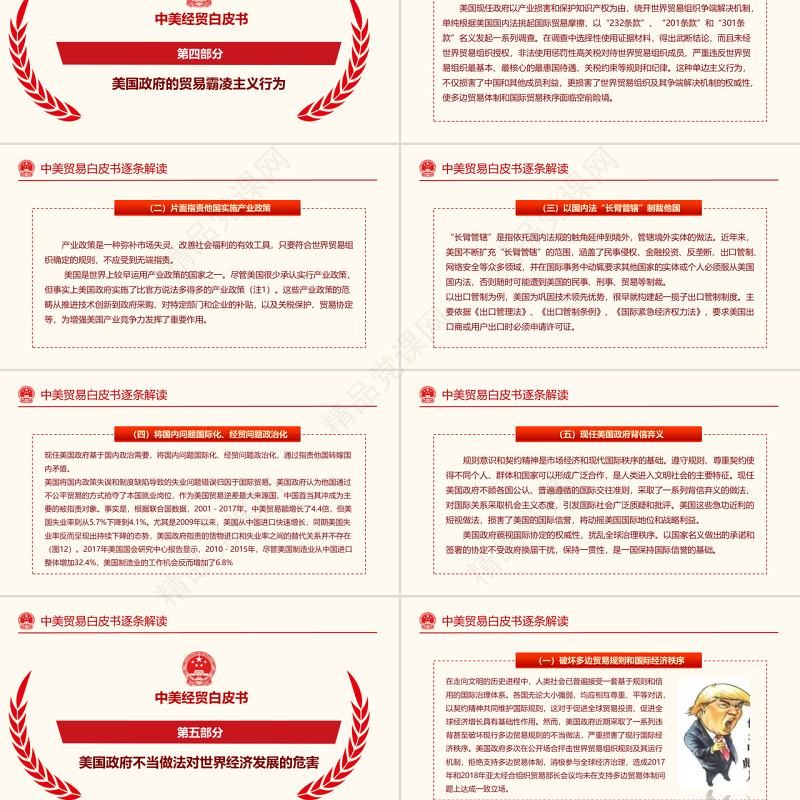 原创中美经贸摩擦白皮书中美贸易战PPT