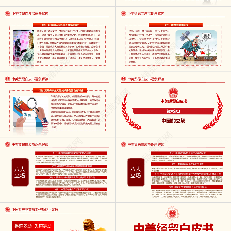 原创中美经贸摩擦白皮书中美贸易战PPT