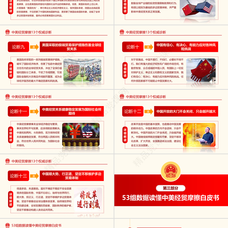 原创中美经贸摩擦白皮书中美贸易战PPT