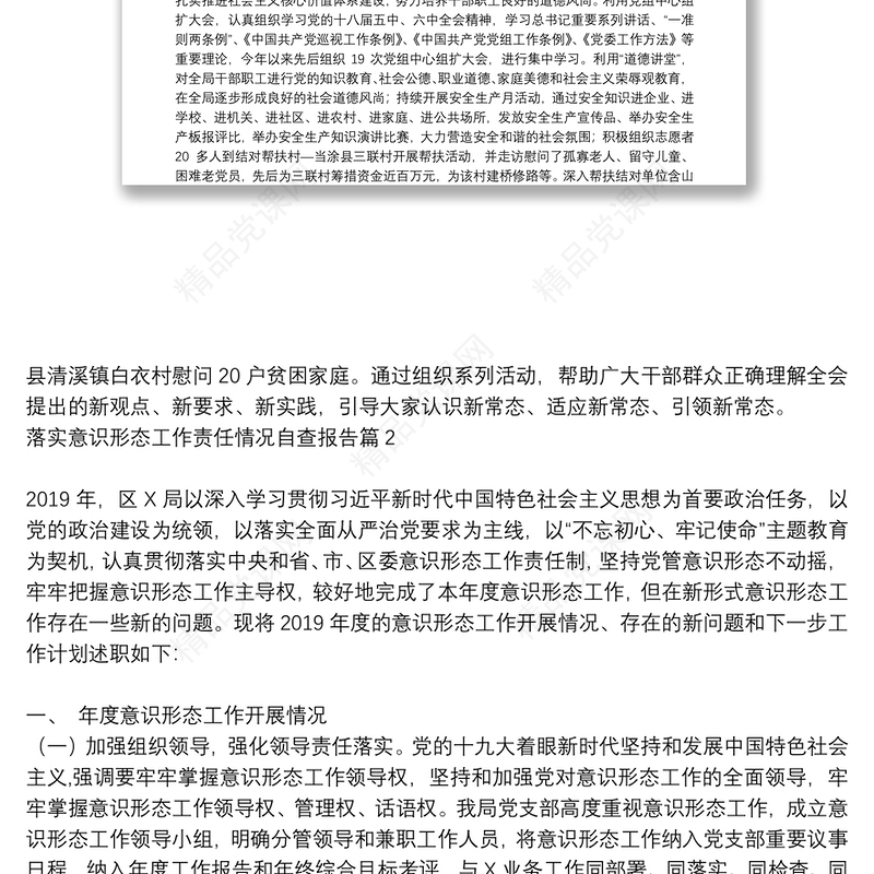 落实意识形态工作责任情况自查报告6篇