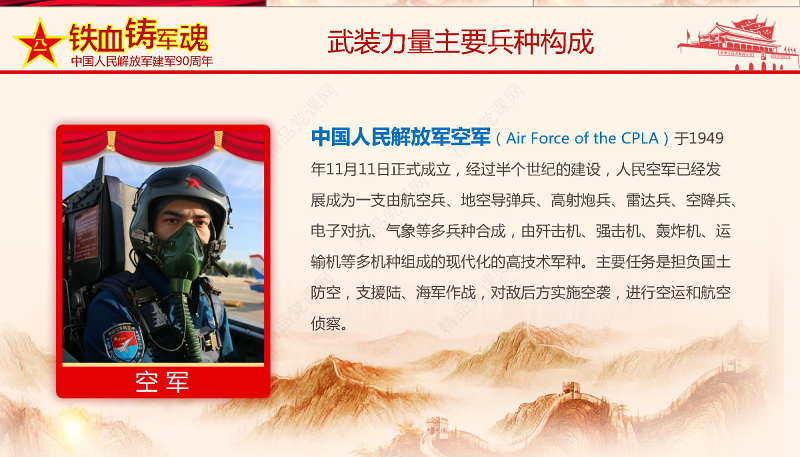 2019中国人民解放军周年庆PPT模板