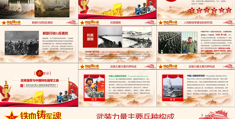 2019中国人民解放军周年庆PPT模板