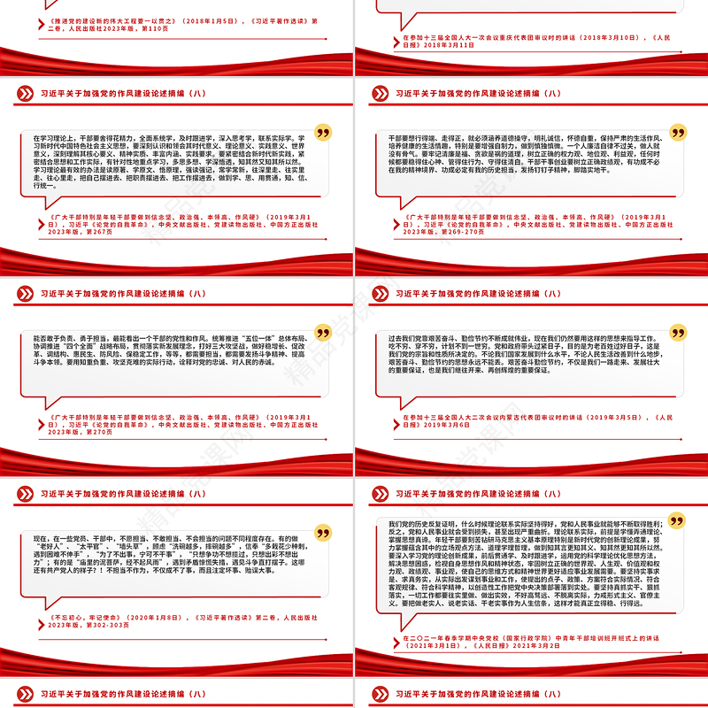 简洁风习近平关于加强党的作风建设论述摘编（八）PPT党课下载