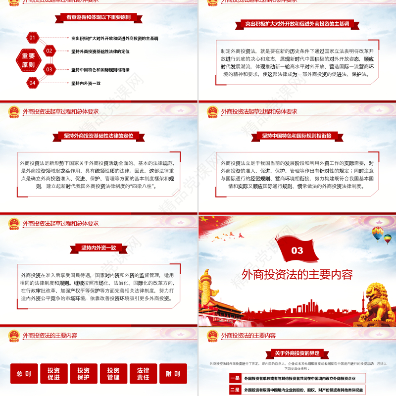 原创中华人民共和国外商投资法学习解读ppt-版权可商用
