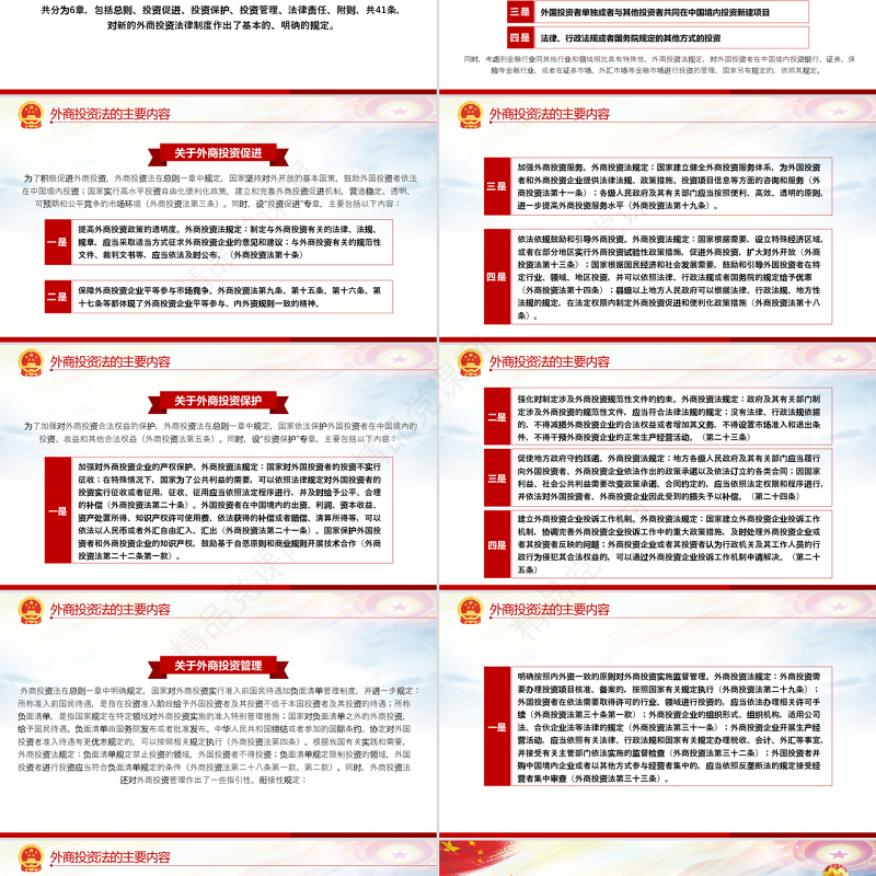 原创中华人民共和国外商投资法学习解读ppt-版权可商用