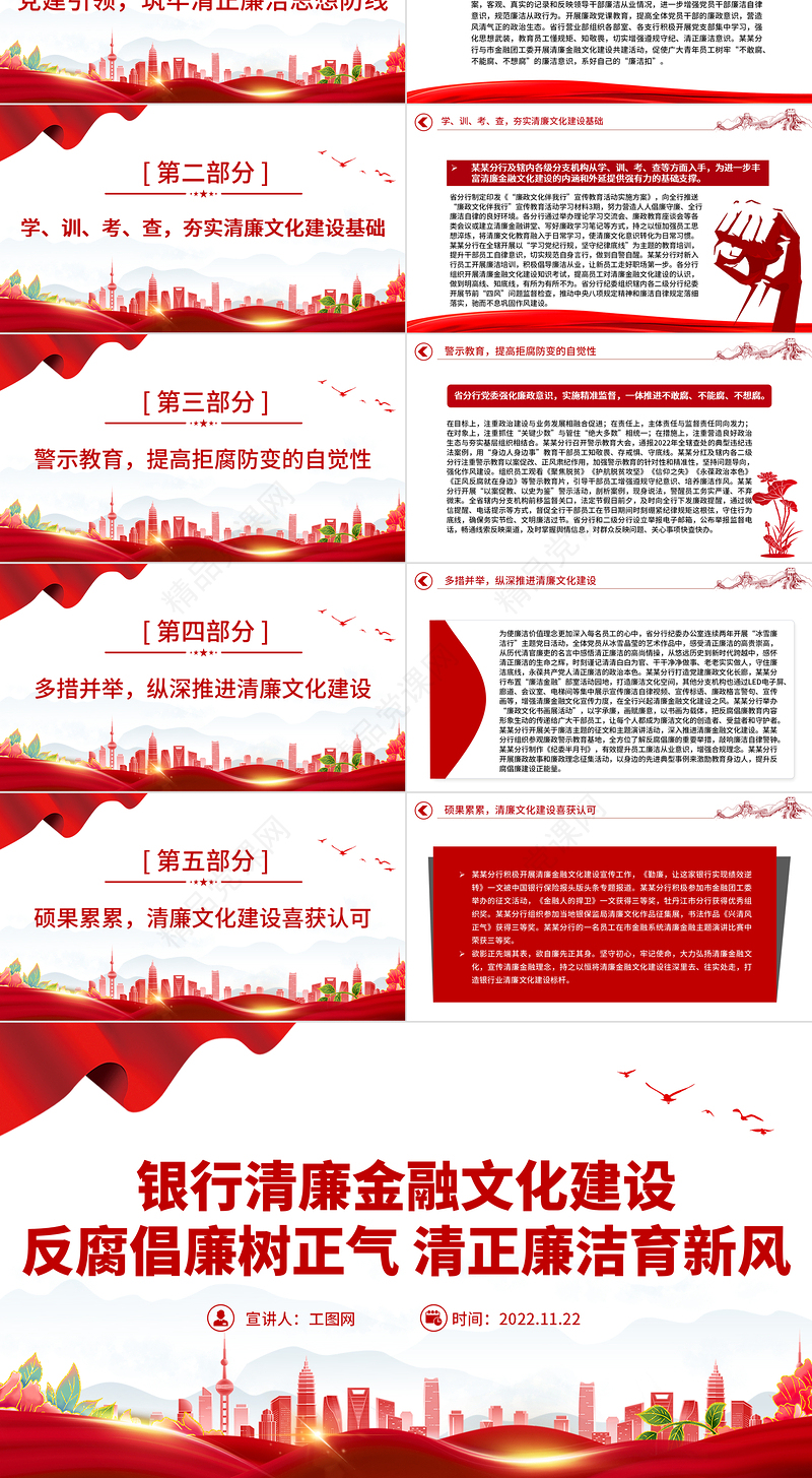 精美简洁清廉金融PPT精美简洁银行系统反腐倡廉树正气清正廉洁育新风反复倡廉教育专题党建课件