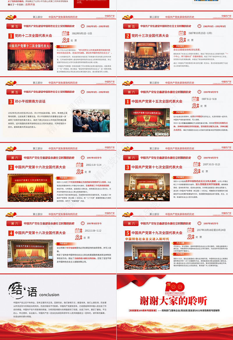 2021从开天辟地到百年风华庆祝建党100周年专题党课PPT模板
