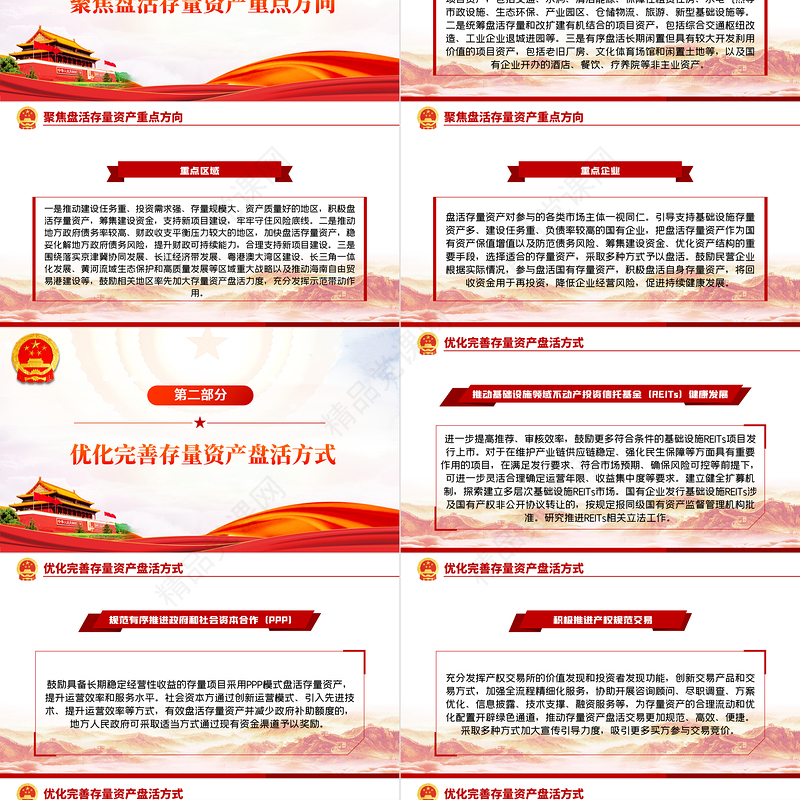 红色党政风关于进一步盘活存量资产扩大有效投资的意见PPT专题党课课件模板