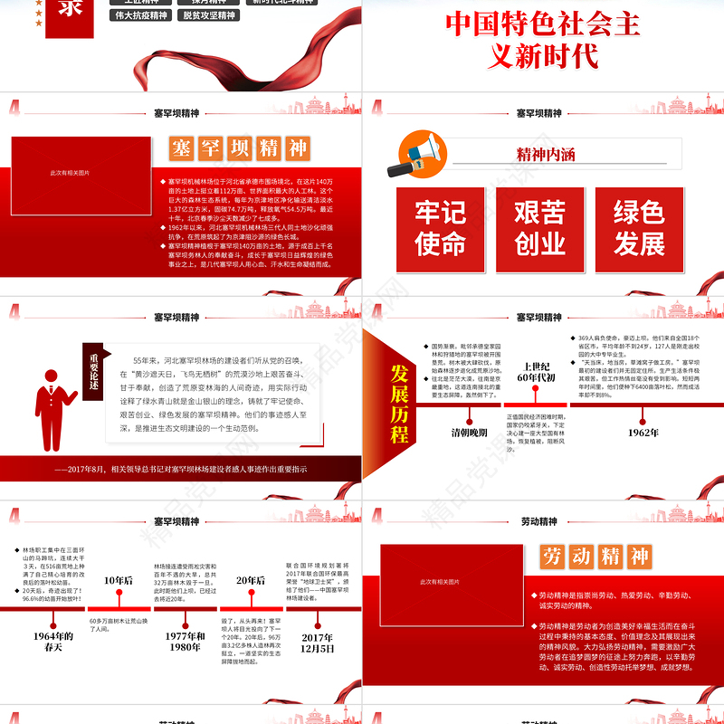 中国精神谱系PPT党政风中国特色社会主义新时代传承百年精神谱系凝聚奋进力量党课课件