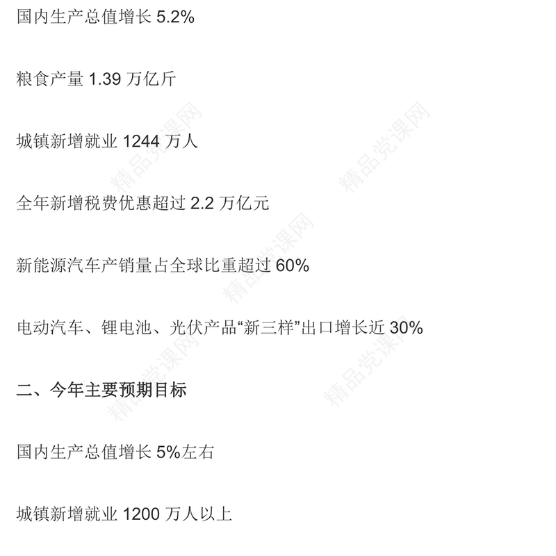 2024极简版政府工作报告PPT党建风聚焦两会关注民生学习贯彻全国两会精神微党课(讲稿)