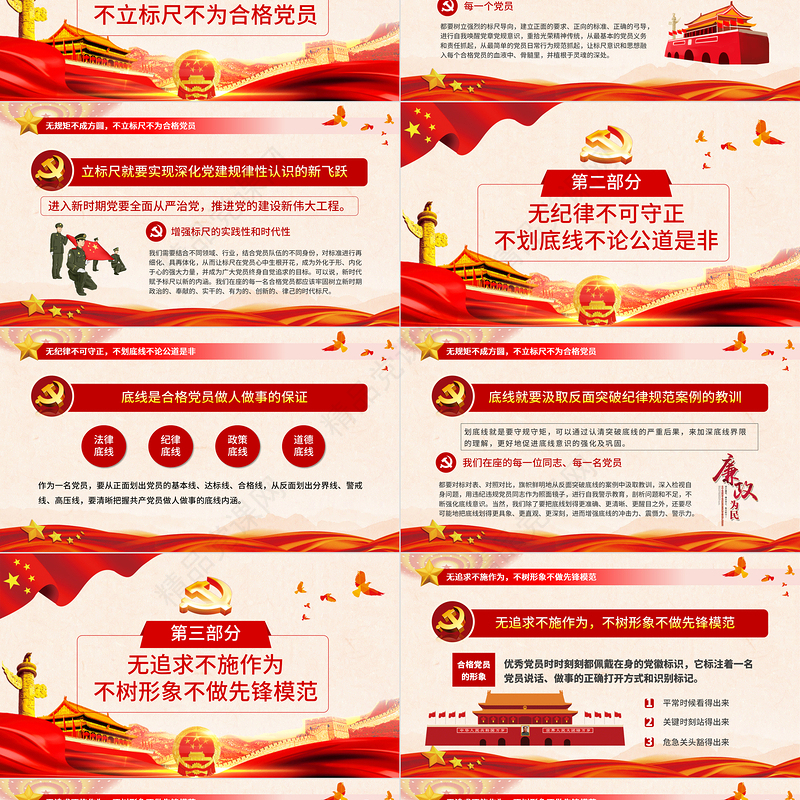 原创2021年七一党课建党100周年专题微党课党建党政支部做新时代合格共产党员PPT模板