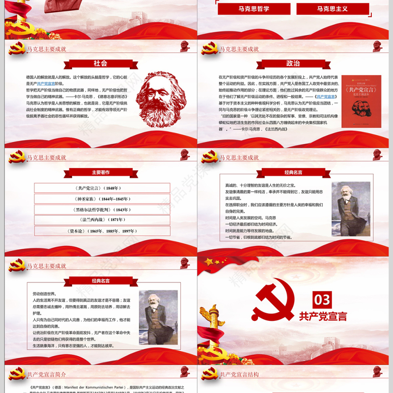 纪念马克思诞辰200周年学习汇报PPT