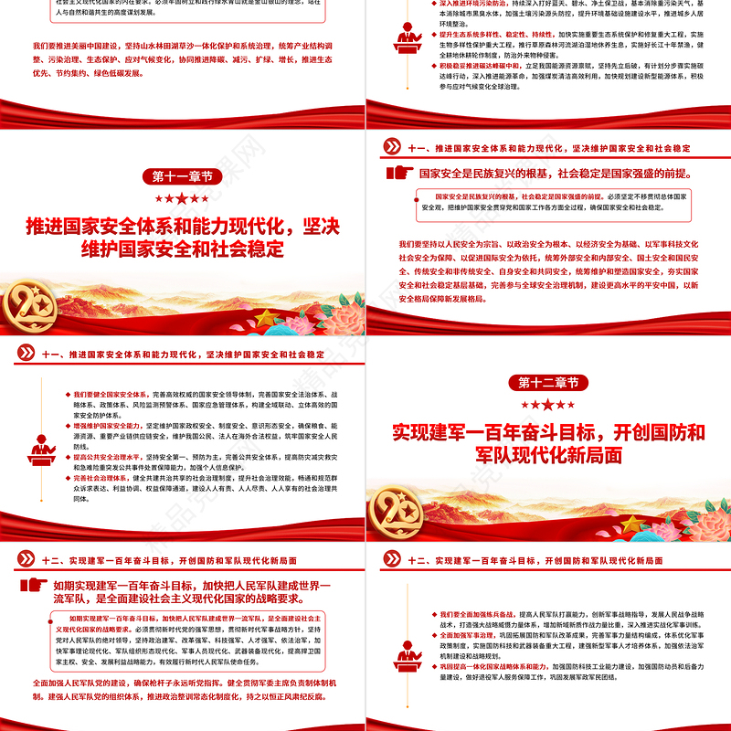二十大报告全文PPT党政风学习党的20大精神党员干部辅导专题微党课课件模板下载