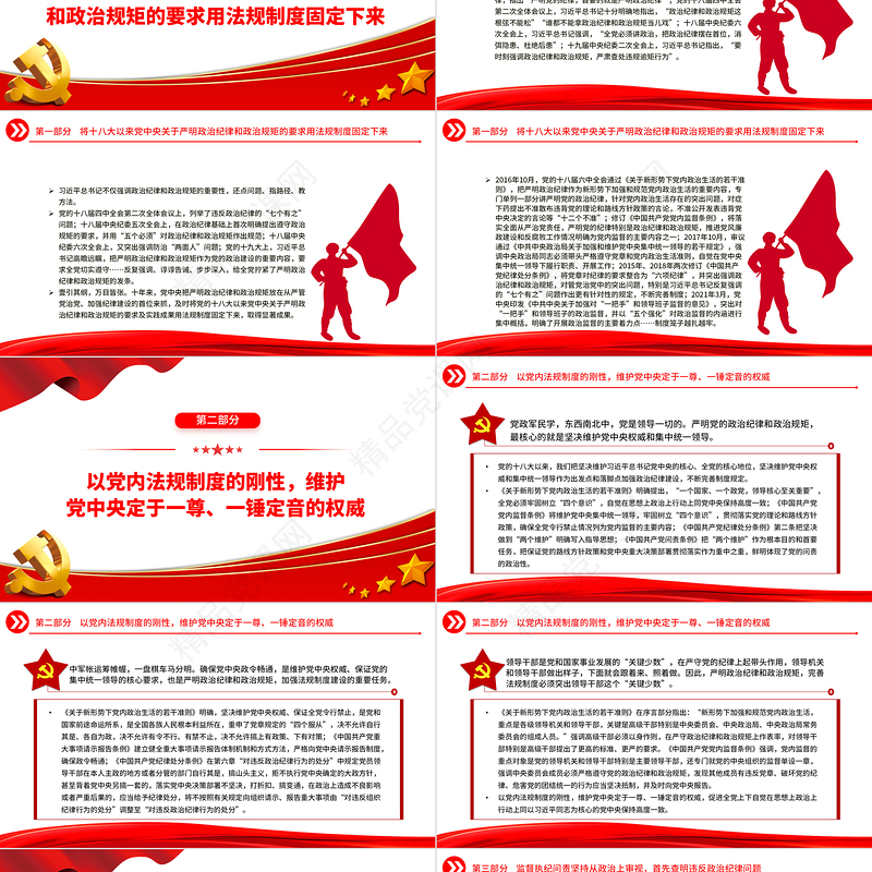 2023严明政治纪律和政治规矩PPT党建风不断加强制度建设营造良好的党内政治生态纪律党课课件