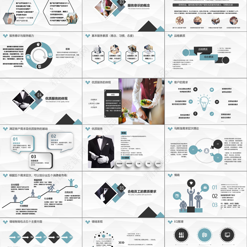 时尚典雅服务意识培训PPT