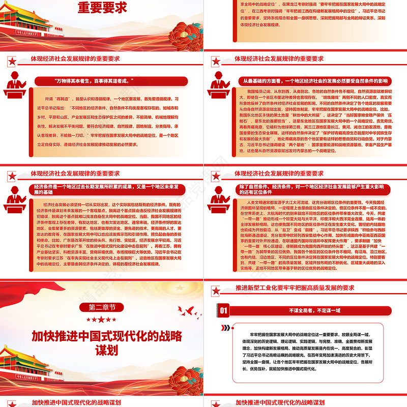 从全国大局把握自身的战略地位和战略使命ppt红色党政习近平新时代经济发展思想党组织党群党员干部培训党课课件