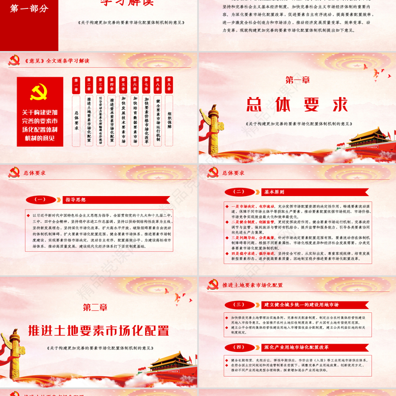 原创学习解读中共中央国务院关于构建更加完善的要素市场化配置体制机制的意见ppt
