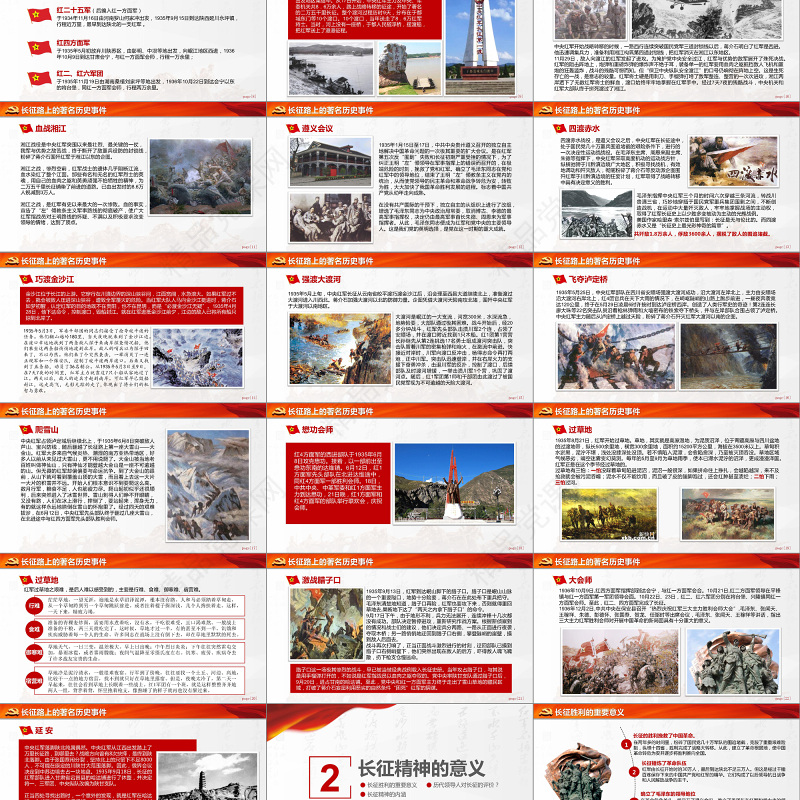 纪念红军长征胜利80周年党课党史PPT