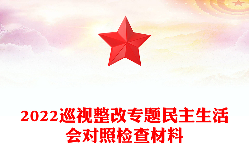 巡视整改专题民主生活会对照检查材料