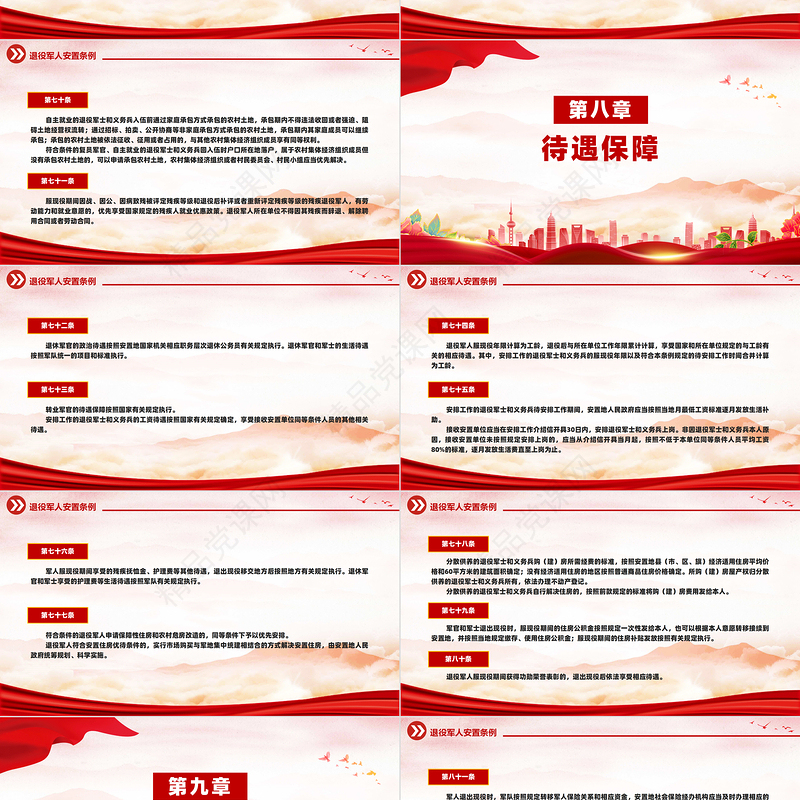2024《退役军人安置条例》ppt红色精美法律法规课件