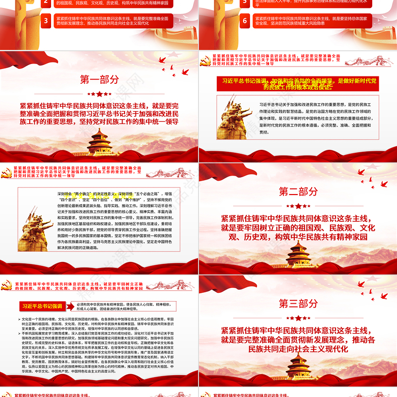 紧紧抓住铸牢中华民族共同体意识这条主线PPT党政风党员干部学习教育专题党课