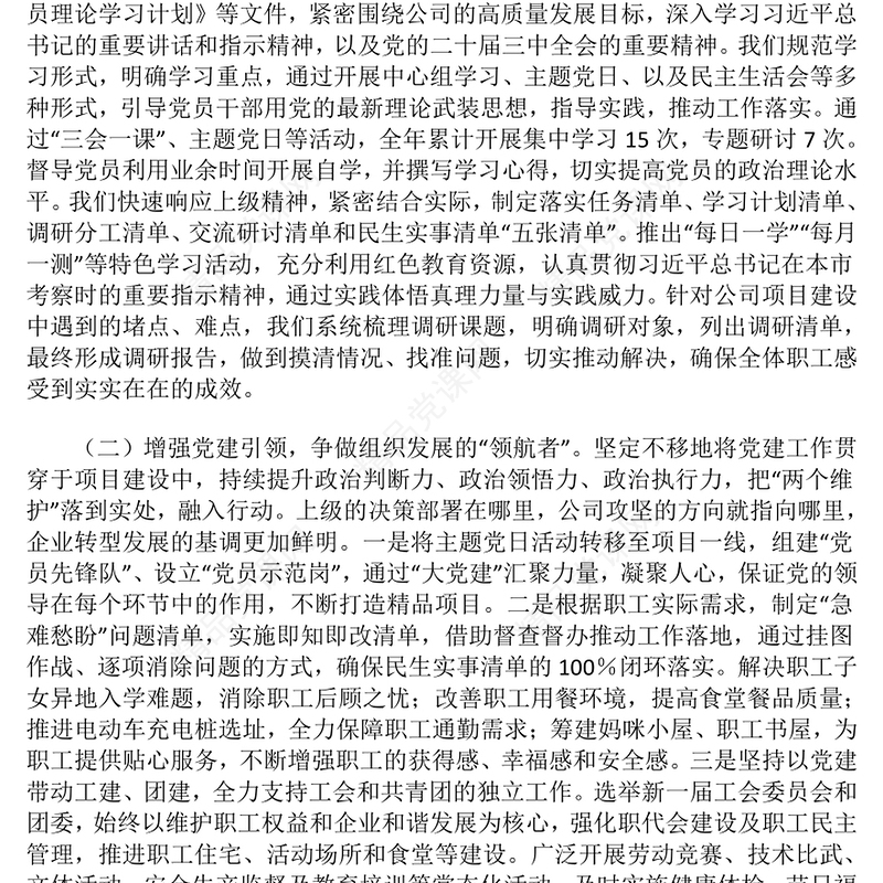 2024年基层党组织书记抓基层党建工作述职报告模板 (2)