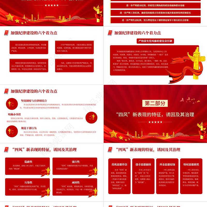 新时代如何加强党风廉政建设PPT红色简约风廉政廉洁专题党课课件模板