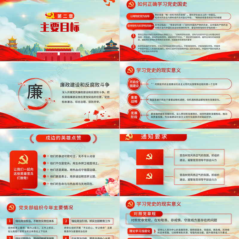 少先队员心向党PPT精品国潮风中小学生学党史红领巾心向党专题党课课件