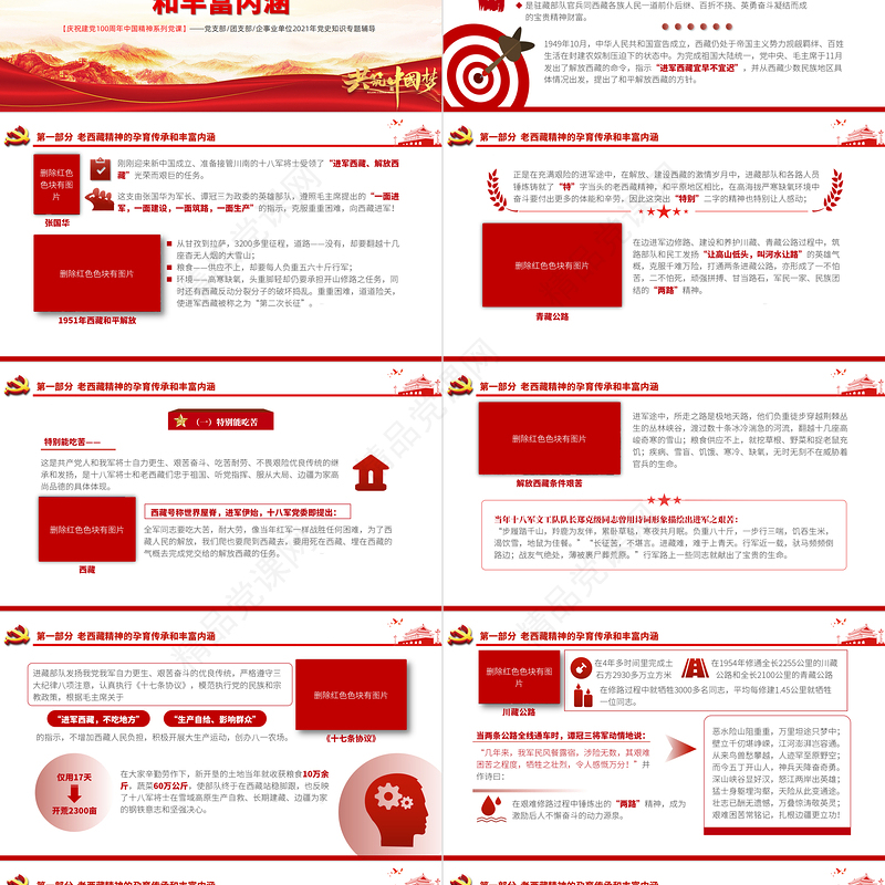 弘扬老西藏精神PPT特别能吃苦战斗忍耐团结奉献建设团结富裕文明和谐美丽的社会主义现代化新西藏党课
