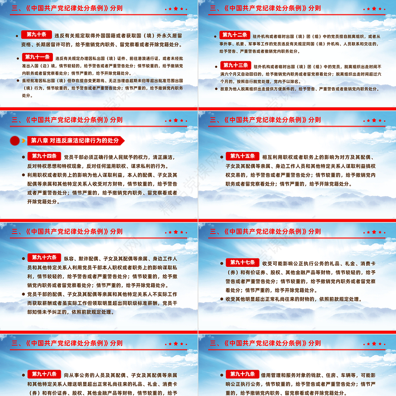 2024《中国共产党纪律处分条例》解读PPT红色华美全面加强党的纪律建设党课