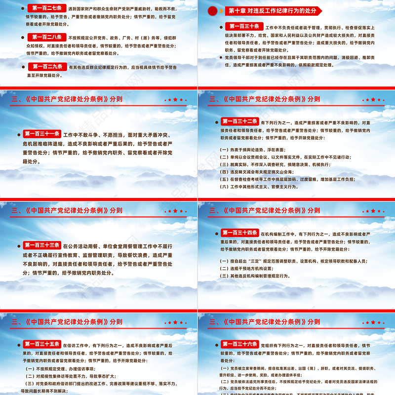 2024《中国共产党纪律处分条例》解读PPT红色华美全面加强党的纪律建设党课