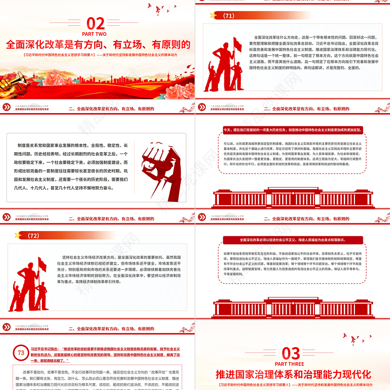 将全面深化改革进行到底PPT党政风优质习近平新时代中国特色社会主义思想学习纲要系列党课课件之八