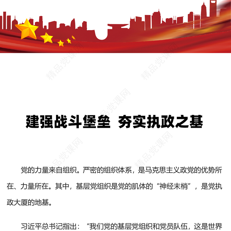建强战斗堡垒夯实执政之基党的十九大以来党的基层组织建设工作总结