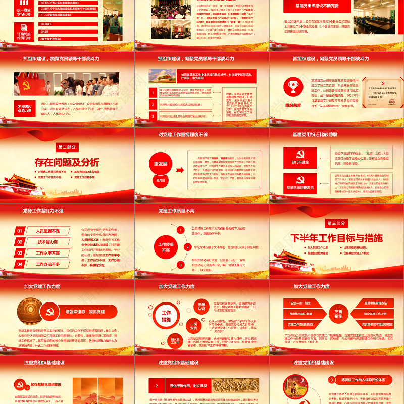 2018基层机关党建工作总结ppt模板