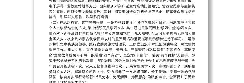 X县民政局党总支书记20**年抓基层党建工作述职报告