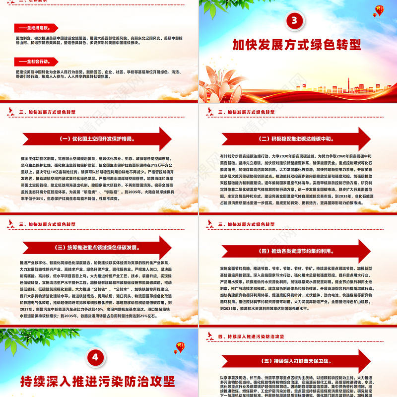 精美创意关于全面推进美丽中国建设的意见PPT下载