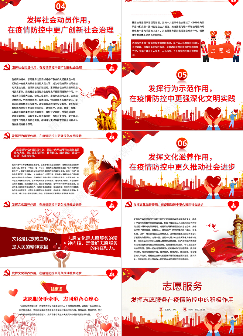 志愿服务PPT党政风优质发挥志愿服务在疫情防控中的积极作用专题课件